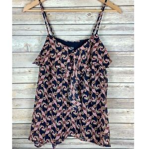 navy/coral blouse tank top